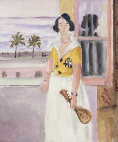 Vrouw met mandoline, ca.1921-22 (olieverf op doek) door Henri Matisse