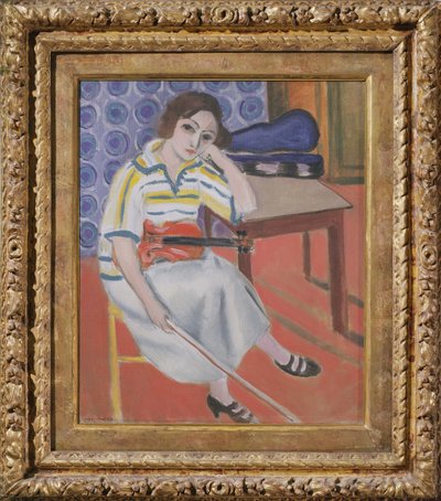 Vrouw met viool, ca. 1921-23 (olieverf op doek) door Henri Matisse