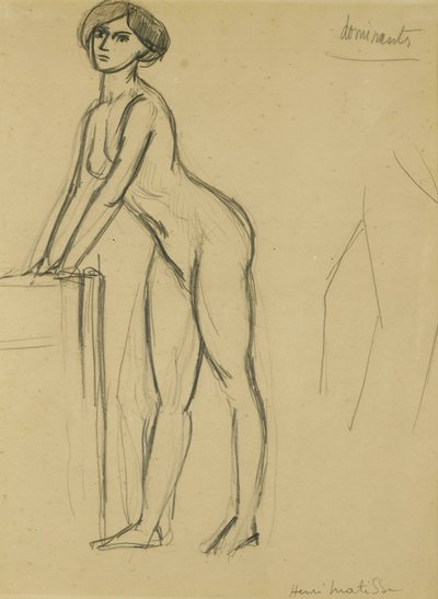 Staand jong meisje, ca. 1908-10 (potlood op papier) door Henri Matisse