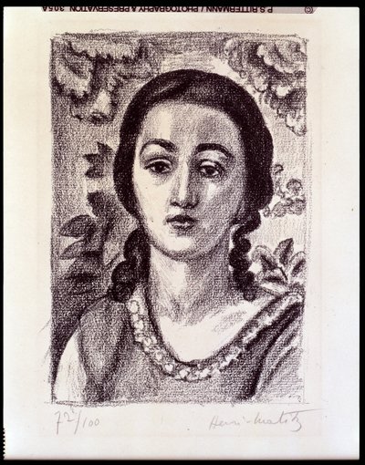 Jong meisje met bruine krullen door Henri Matisse