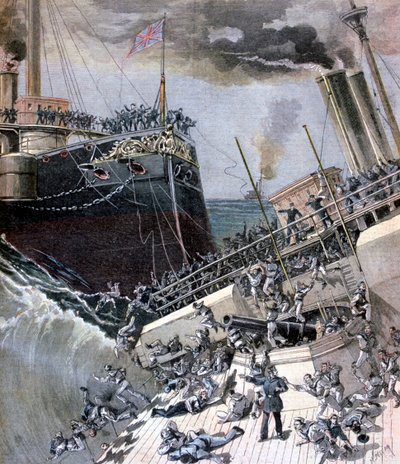 Een ongeluk aan boord van de Victoria door Henri Meyer