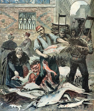 Vismarkt in Parijs door Henri Meyer