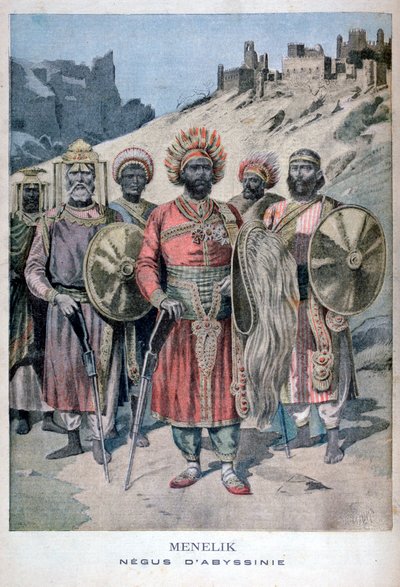 Menelik II van Abessinië, 1895 door Henri Meyer