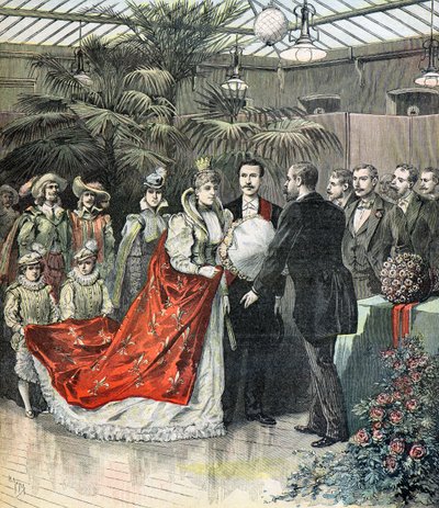 Parijse wasvrouwen kiezen hun koningin door Henri Meyer
