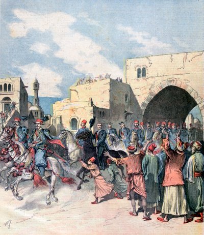 De Franse consul arriveert in Bethlehem tijdens de kerstvieringen, 1892 door Henri Meyer