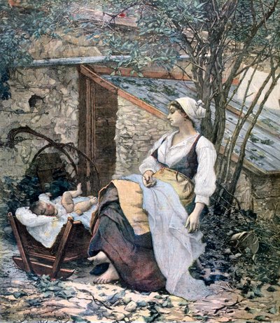 Jonge moeder, 1891 door Henri Meyer