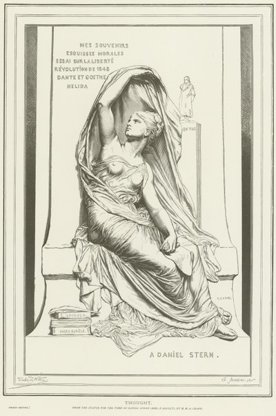 Allegorie van Gedachte door Henri Michel Antoine Chapu