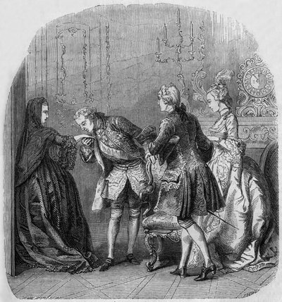 De Prinses van Lamballe, koning Lodewijk XV, Louis de Richelieu, gravin Jeanne du Barry door Henri Philippoteaux