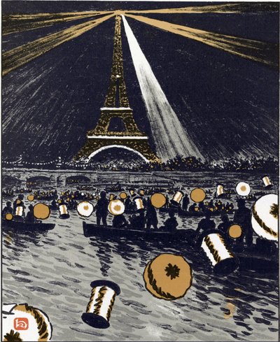 Festiviteiten op de Seine, 14 juli (Uit Zesendertig Zichten op de Eiffeltoren) door Henri Rivière