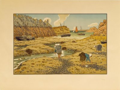 De haven van Loguivy bij eb door Henri Rivière