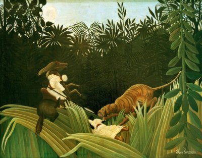 Verkenners aangevallen door een Tijger door Henri Rousseau