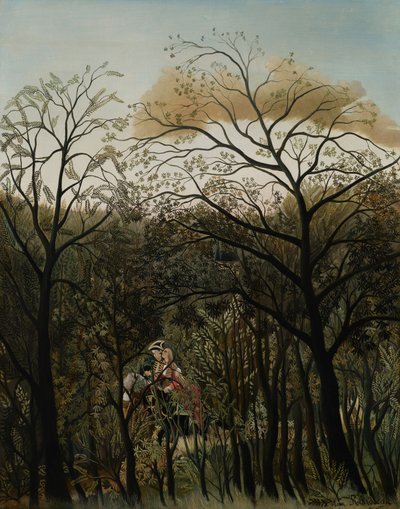 Ontmoeting in het bos door Henri Rousseau