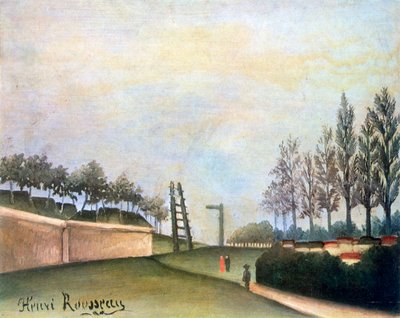 Uitzicht op de vestingwerken links van de poort van Vanves door Henri Rousseau