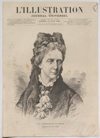 Ihre Majestät die Kaiserin von Russland; Verstorben am 3. Juni 1880 door Henri Thiriat