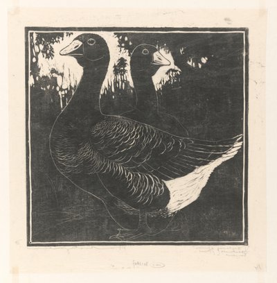Toulouse ganzen door Henri Verstijnen (signed by artist)