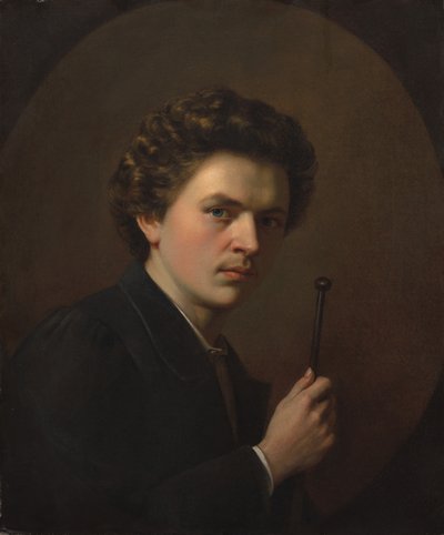 Zelfportret met een Maulstick, ca. 1863 door Henri Victor Regnault