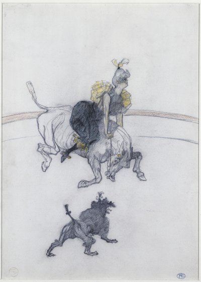 In het Circus: De Groet door Henri de Toulouse Lautrec