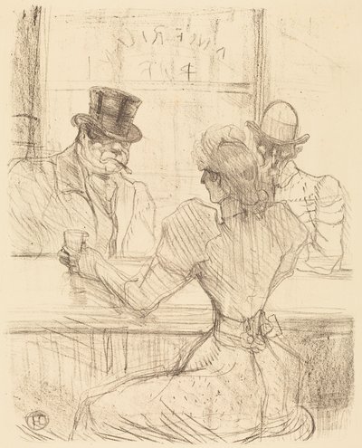 In de Picton Bar, rue Scribe (Au bar Picton, rue Scribe) door Henri de Toulouse-Lautrec