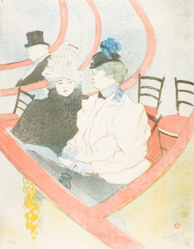 Doos in de grote loge door Henri de Toulouse-Lautrec