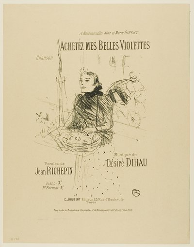 Koop mijn Mooie Viooltjes, uit Mélodies de Désiré Dihau door Henri de Toulouse-Lautrec