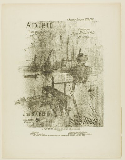 Afscheid, uit Mélodies de Désiré Dihau door Henri de Toulouse-Lautrec