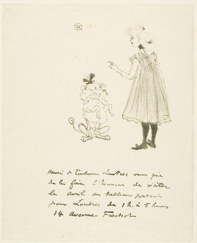 Uitnodiging voor een Tentoonstelling door Henri de Toulouse-Lautrec