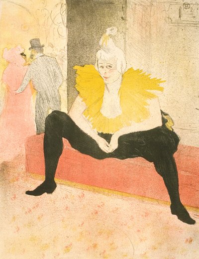 De Zittende Clownesse, Mademoiselle Cha-U-Kao door Henri de Toulouse-Lautrec