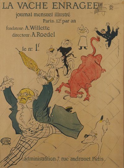 De razende koe door Henri de Toulouse-Lautrec