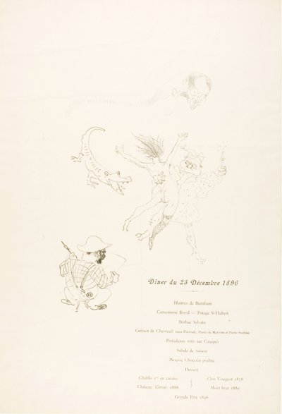 De krokodil, Menu door Henri de Toulouse-Lautrec