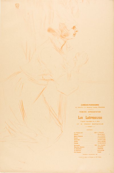 Programma voor La Lépreuse door Henri de Toulouse-Lautrec