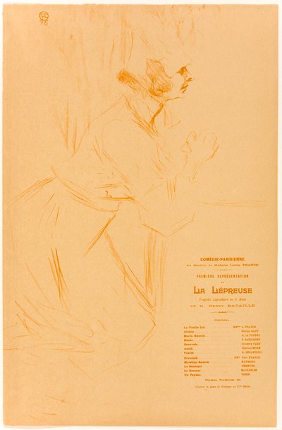 Programma voor La Lépreuse door Henri de Toulouse-Lautrec