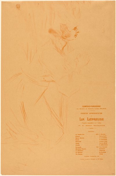 Programma voor "La lépreuse" door Henri de Toulouse-Lautrec