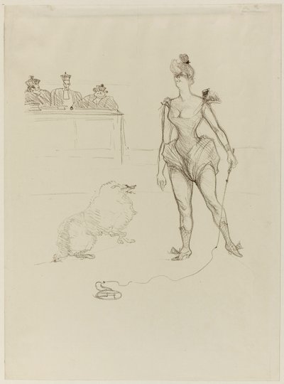 De Dierentemmer voor het Tribunaal door Henri de Toulouse-Lautrec
