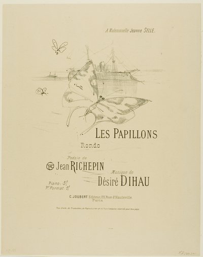 De Vlinders, uit Mélodies de Désiré Dihau door Henri de Toulouse-Lautrec