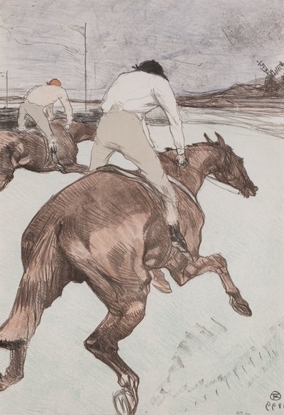 De jockey door Henri de Toulouse Lautrec