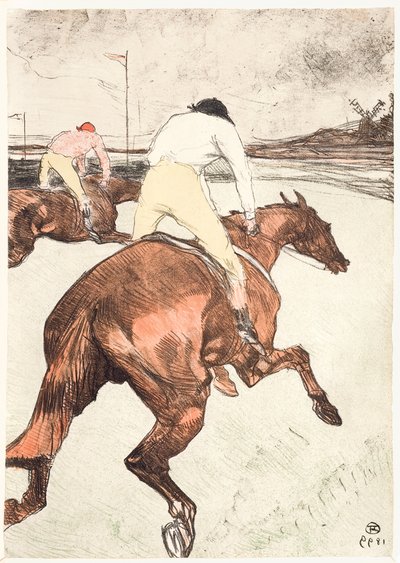 De jockey door Henri de Toulouse Lautrec