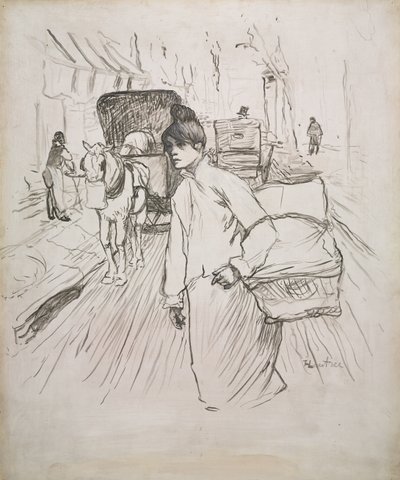 De wasvrouw door Henri de Toulouse-Lautrec