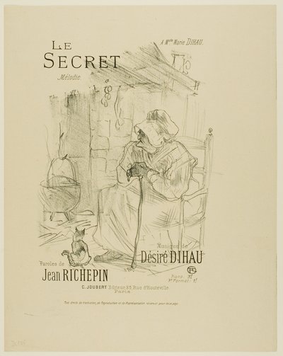 Het Geheim, uit Mélodies de Désiré Dihau door Henri de Toulouse-Lautrec