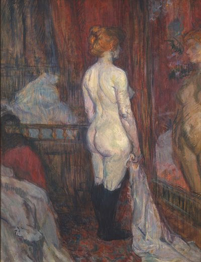 Vrouw voor een spiegel door Henri de Toulouse Lautrec