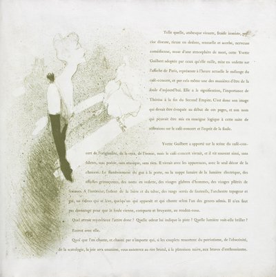 Yvette Guilbert - Franse Serie: Nr. 2 door Henri de Toulouse-Lautrec