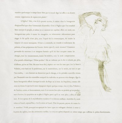 Yvette Guilbert - Franse Serie: Nr. 7 door Henri de Toulouse-Lautrec