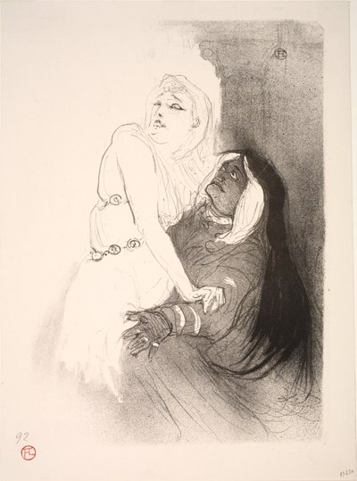 A la Renaissance, Sarah Bernhardt in Phèdre door Henri de Toulouse Lautrec