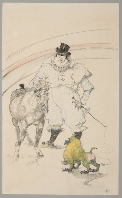 In het circus: Getrainde pony en baviaan door Henri de Toulouse Lautrec