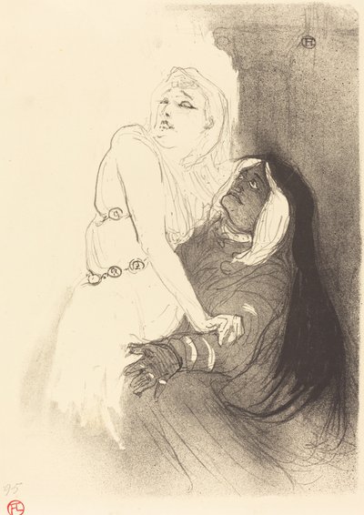 Bij de Renaissance: Sarah Bernhardt in "Phèdre" door Henri de Toulouse Lautrec