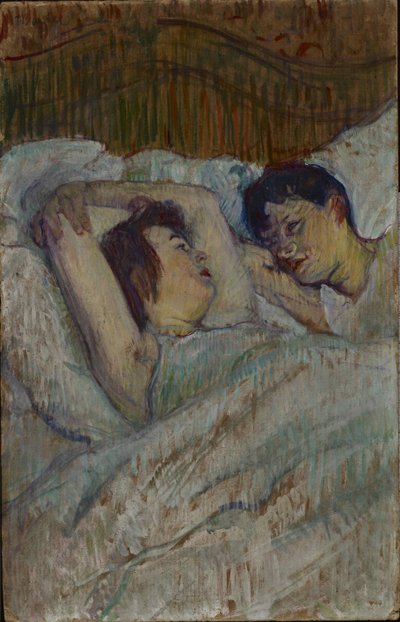 In bed, 1892 door Henri de Toulouse Lautrec