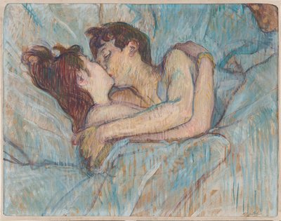 In Bed: De Kus, 1892 door Henri de Toulouse Lautrec