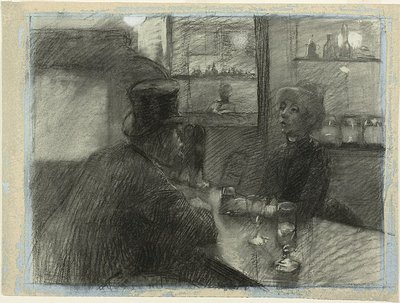Bar van het Café van de rue de Rome door Henri de Toulouse Lautrec