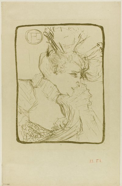 Buste van juffrouw Marcelle Lender door Henri de Toulouse Lautrec