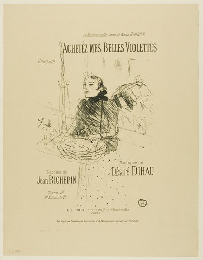 Koop mijn Mooie Viooltjes, uit Mélodies de Désiré Dihau door Henri de Toulouse Lautrec