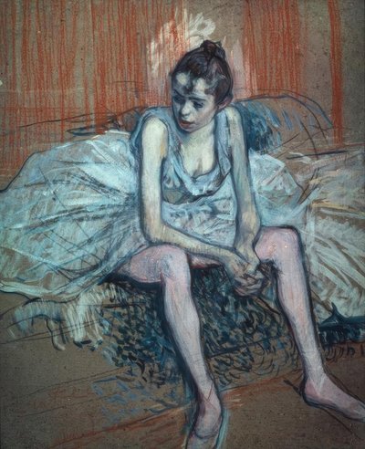 Zittende danseres door Henri de Toulouse Lautrec